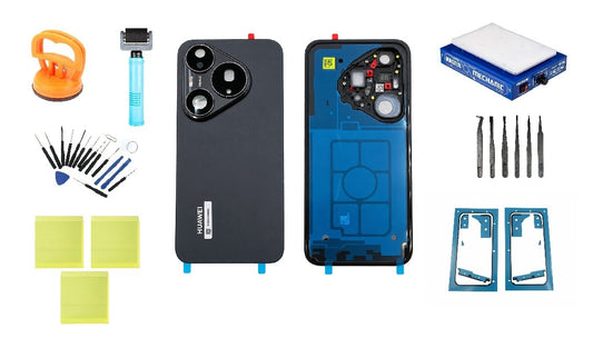 Huawei Pura 90s Pro -akun takakannen Mulberry Black Service Pack -sarja ja erikoishuoltotyökalut