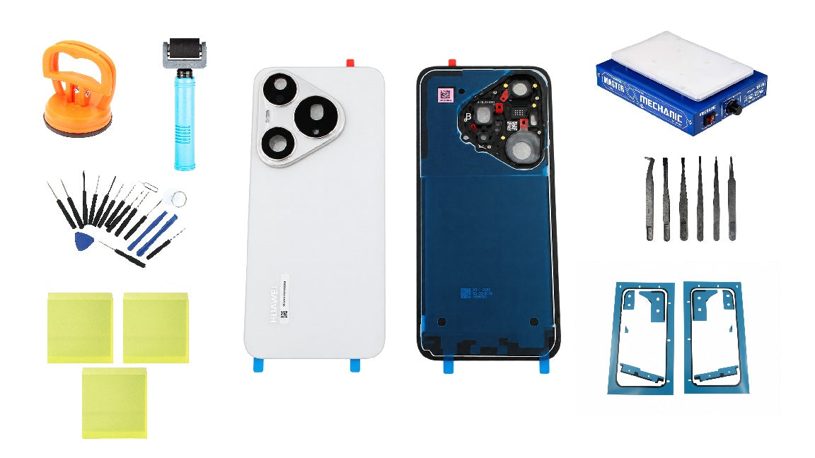 Huawei Pura 90s Pro Coconut White -takakannen Service Pack -sarja ja erikoistyökalut huoltoon
