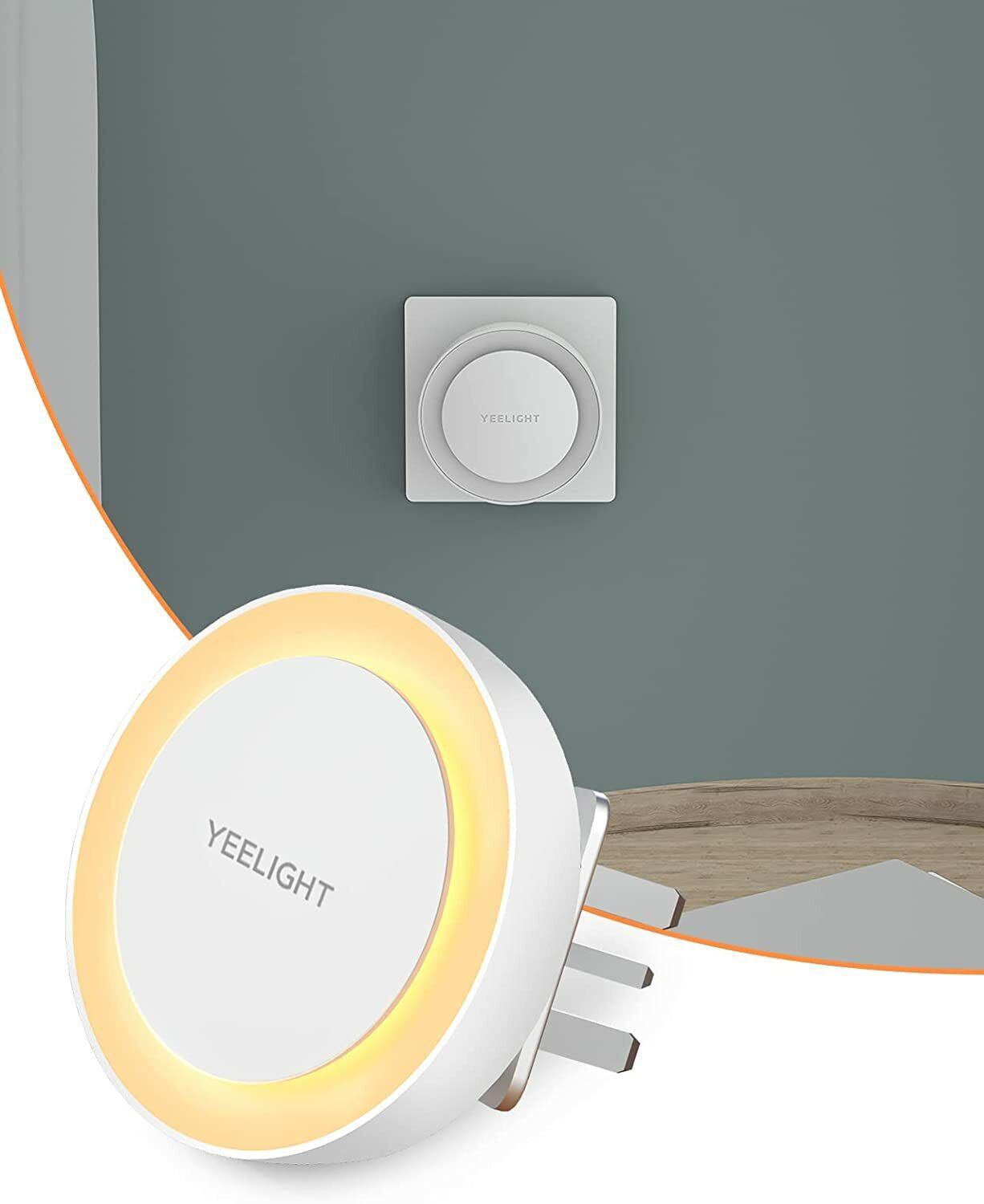 Yeelight Plug-in Nightlight -valvontalamppu, 0.5W, 2500K, Sensori, UK-versio, Valkoinen YLYD11YL