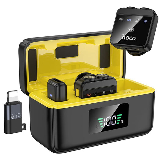 HOCO L17 -mikrofoni, USB-C / Lightning, 2 kappaleen setti, Musta