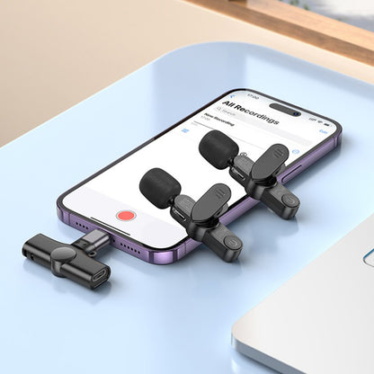 Borofone BFK12 Trophy -mikrofoni, USB-C / Lightning, 2 kappaleen setti, Musta