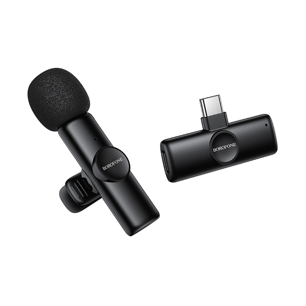 Borofone BFK16 Winner lavalierimikrofoni, USB-C, Musta