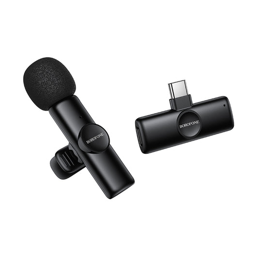 Borofone BFK16 Winner lavalierimikrofoni, USB-C, Musta