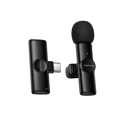 Borofone BFK16 Winner lavalierimikrofoni, USB-C, Musta