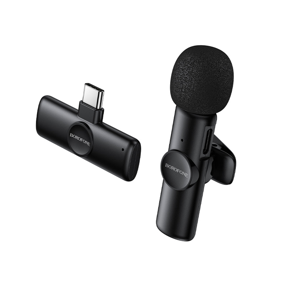 Borofone BFK16 Winner lavalierimikrofoni, USB-C, Musta
