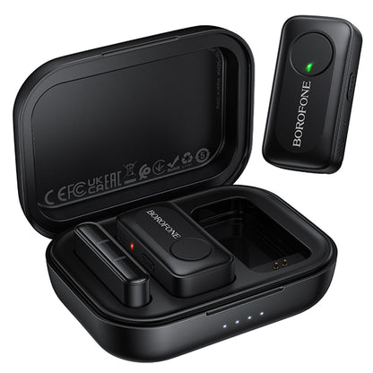 Borofone BFK17 Lemai lavalierimikrofoni, USB-C, 2 kappaleen setti, Musta