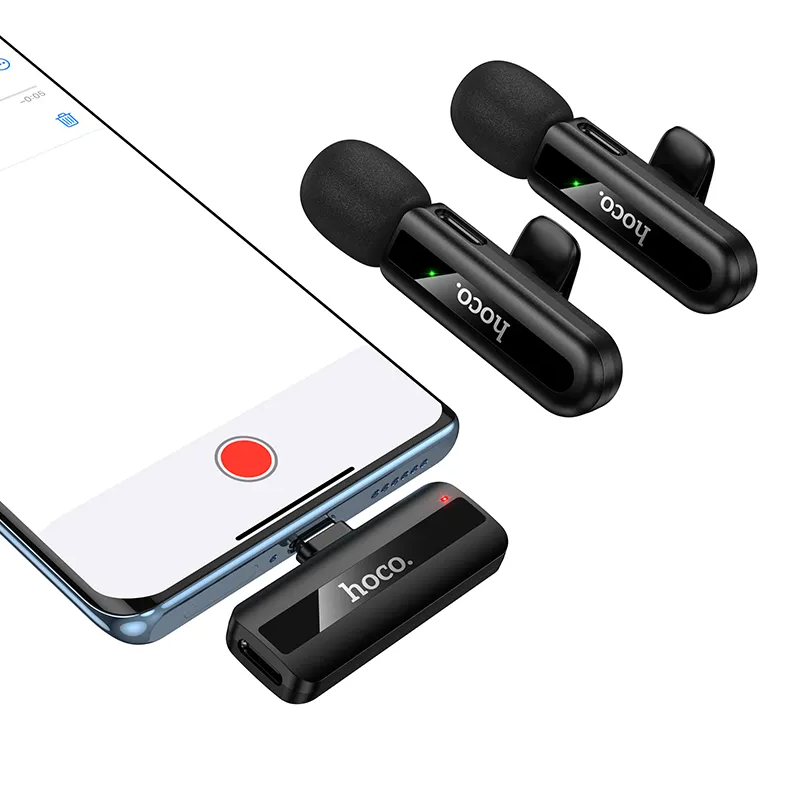 HOCO L20A -mikrofonisetti, USB-C / Lightning, 2 kappaleen setti, Musta