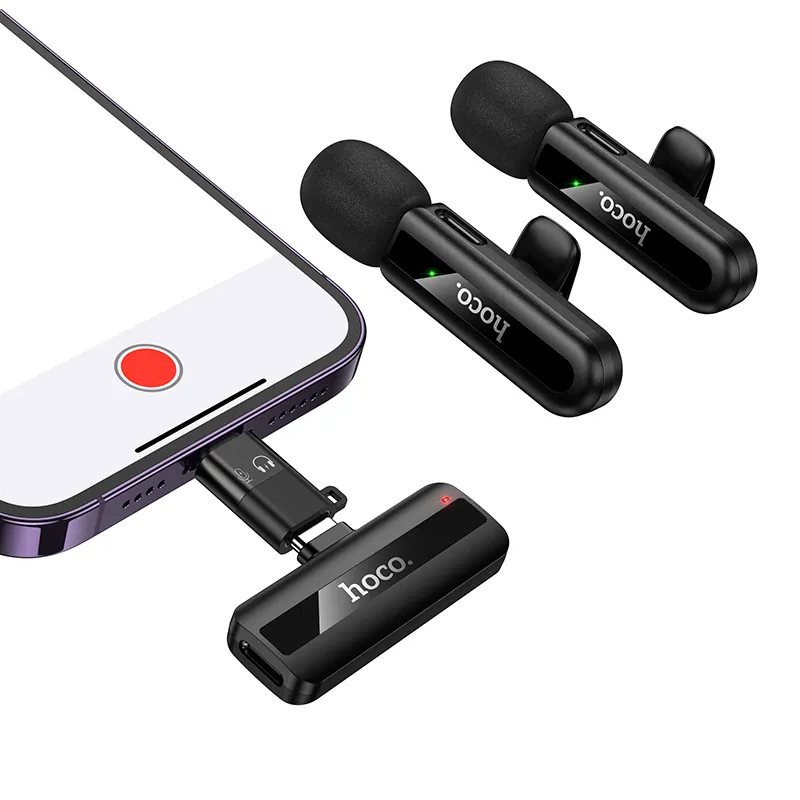 HOCO L20A -mikrofonisetti, USB-C / Lightning, 2 kappaleen setti, Musta