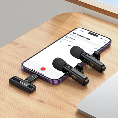 HOCO L20A -mikrofonisetti, USB-C / Lightning, 2 kappaleen setti, Musta