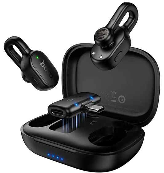 HOCO L27 lavalierimikrofoni, USB-C, 2 kappaleen setti, Musta