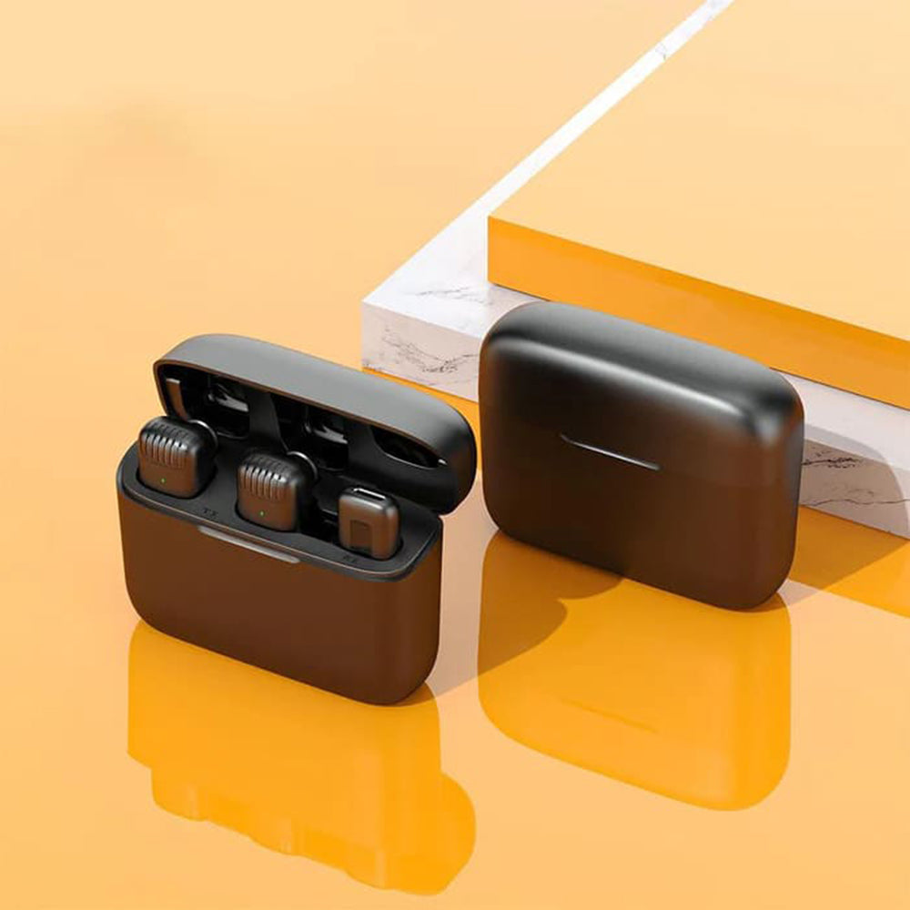 Techsuit LW4 lavalierimikrofoni, USB-C, 2 kappaleen setti, Musta
