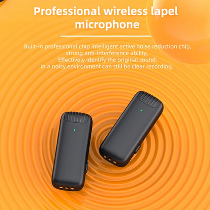 Techsuit LW4 lavalierimikrofoni, USB-C, 2 kappaleen setti, Musta