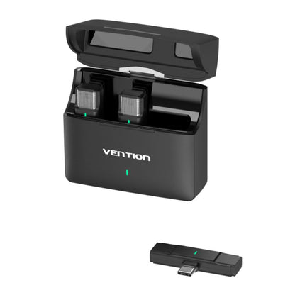 Vention Clip-On -lavalierimikrofoni, USB-C, 2 kappaleen setti, Musta