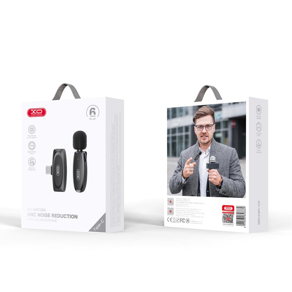 Lavalier-mikrofoni XO Design MKF08A, USB-C, Musta