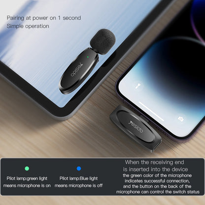 Yesido KR15 Lavalier, USB-C / Lightning, Set of 2 pieces, Black