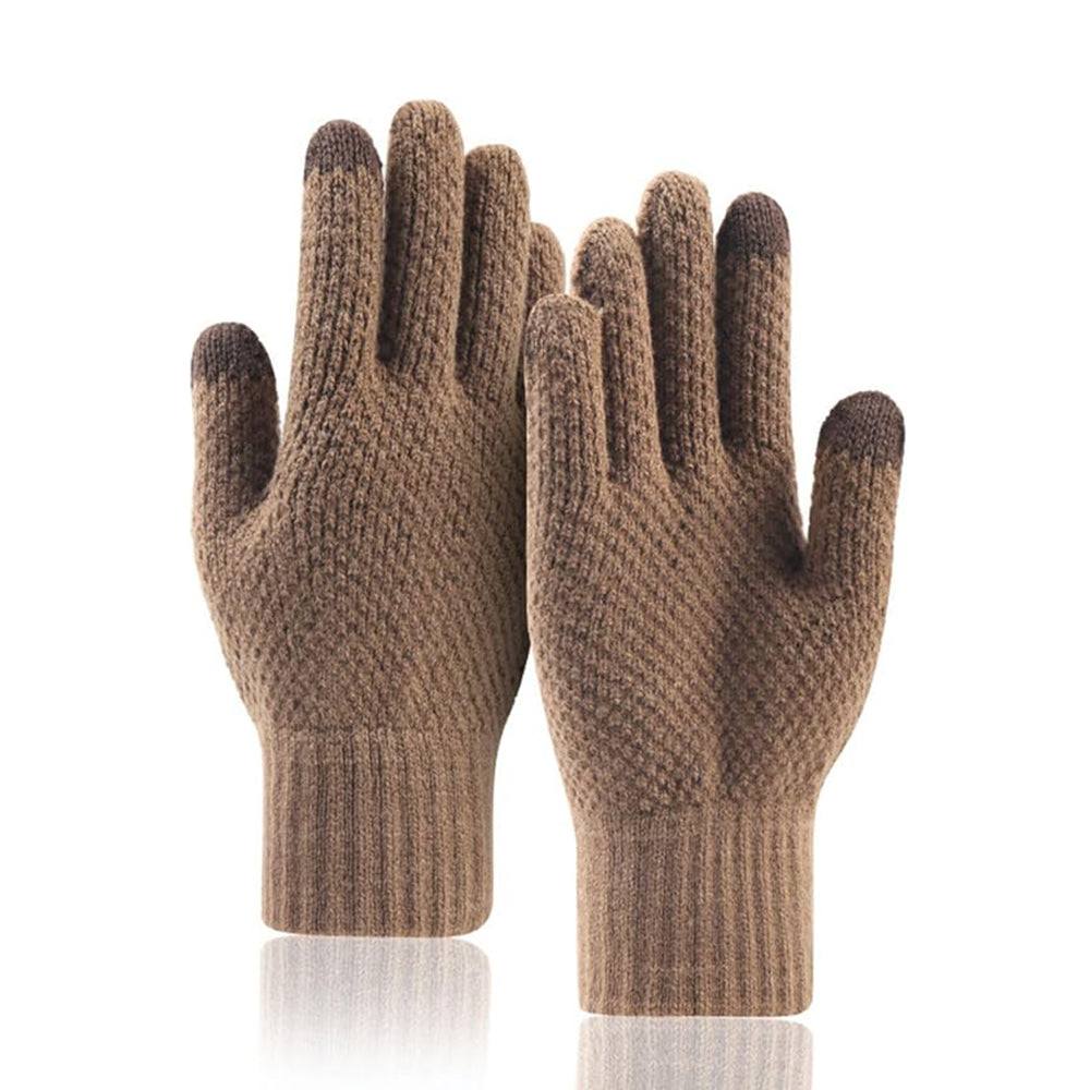 Techsuit miesten kosketusnäyttöhanskat talvikäyttöön ST0013, koko 22 cm, ruskea
