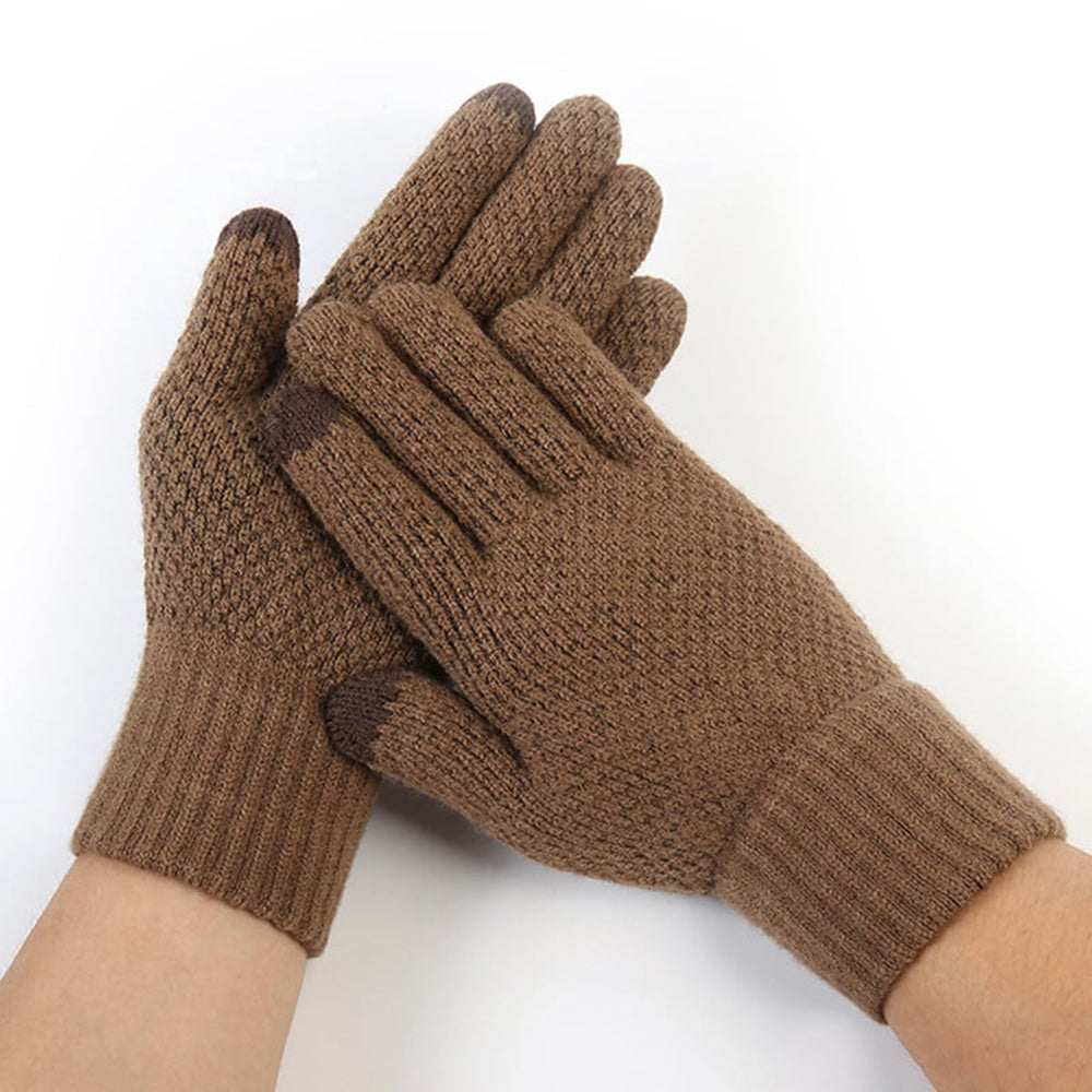 Techsuit miesten kosketusnäyttöhanskat talvikäyttöön ST0013, koko 22 cm, ruskea