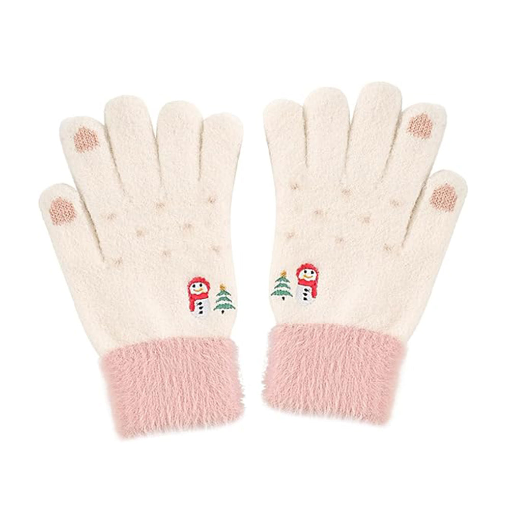 Naisten Techsuit ST0011 kosketusnäyttöhanskat talvikäyttöön, koko 17 cm, valkoiset