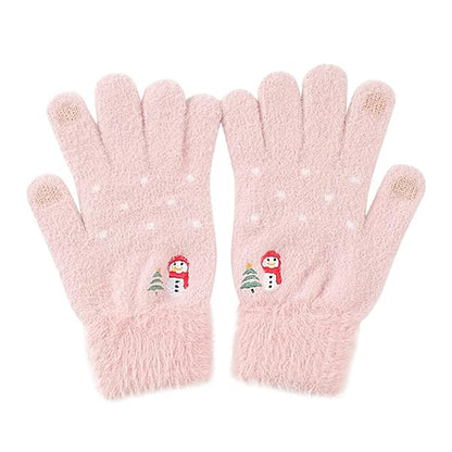 Naisten Techsuit ST0011 kosketusnäyttöhanskat talvikäyttöön, koko 17 cm, vaaleanpunaiset