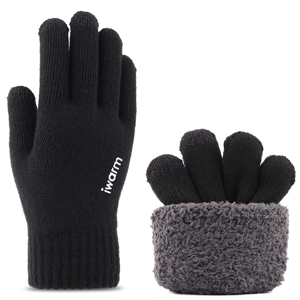 Iwarm ST0005 kosketusnäppäimelliset talvihanskat, koko 21 cm, mustat