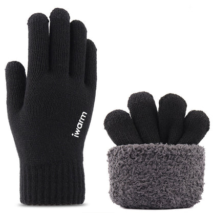 Iwarm ST0005 kosketusnäppäimelliset talvihanskat, koko 21 cm, mustat