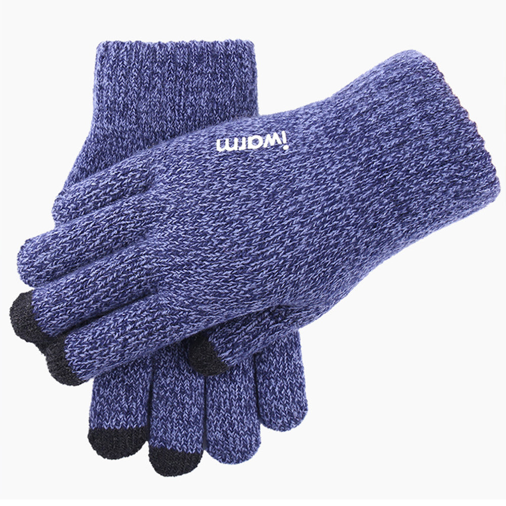 Iwarm ST0018 kosketusnäyttökäsineet talvikäyttöön, koko 23 cm, siniset