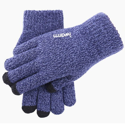 Iwarm ST0018 kosketusnäyttökäsineet talvikäyttöön, koko 23 cm, siniset
