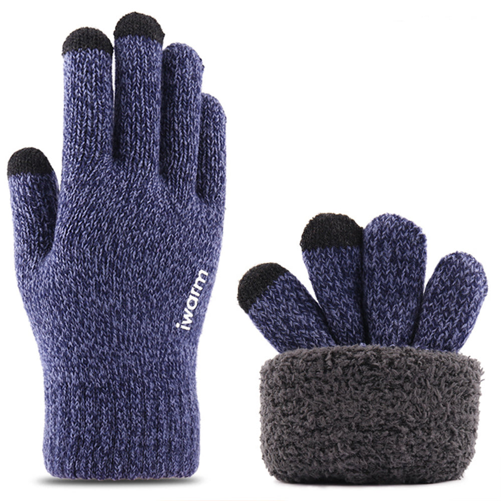 Iwarm ST0018 kosketusnäyttökäsineet talvikäyttöön, koko 23 cm, siniset