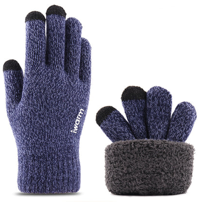 Iwarm ST0018 kosketusnäyttökäsineet talvikäyttöön, koko 23 cm, siniset