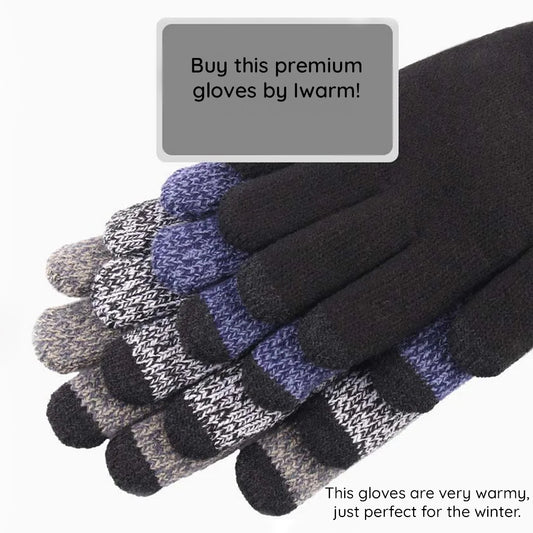 Iwarm ST0018 Winter Touchscreen Gloves, Size 23cm, Gray