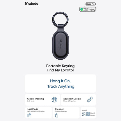 Mcdodo SmartTag Avaimenperä Napa Pro AT-3840 iOS-sarjalle, Musta