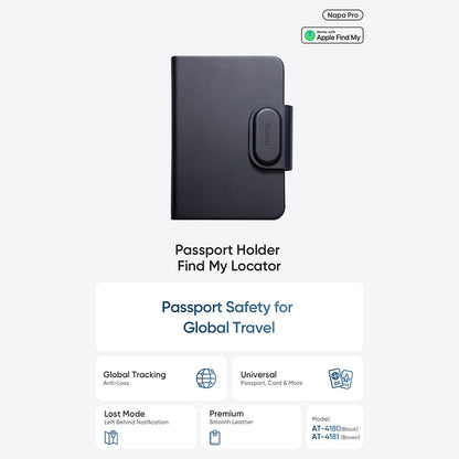 Mcdodo SmartTag Passport Napa Pro AT-4180 iOS-sarjalle, musta