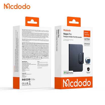 Mcdodo SmartTag Passport Napa Pro AT-4180 iOS-sarjalle, musta