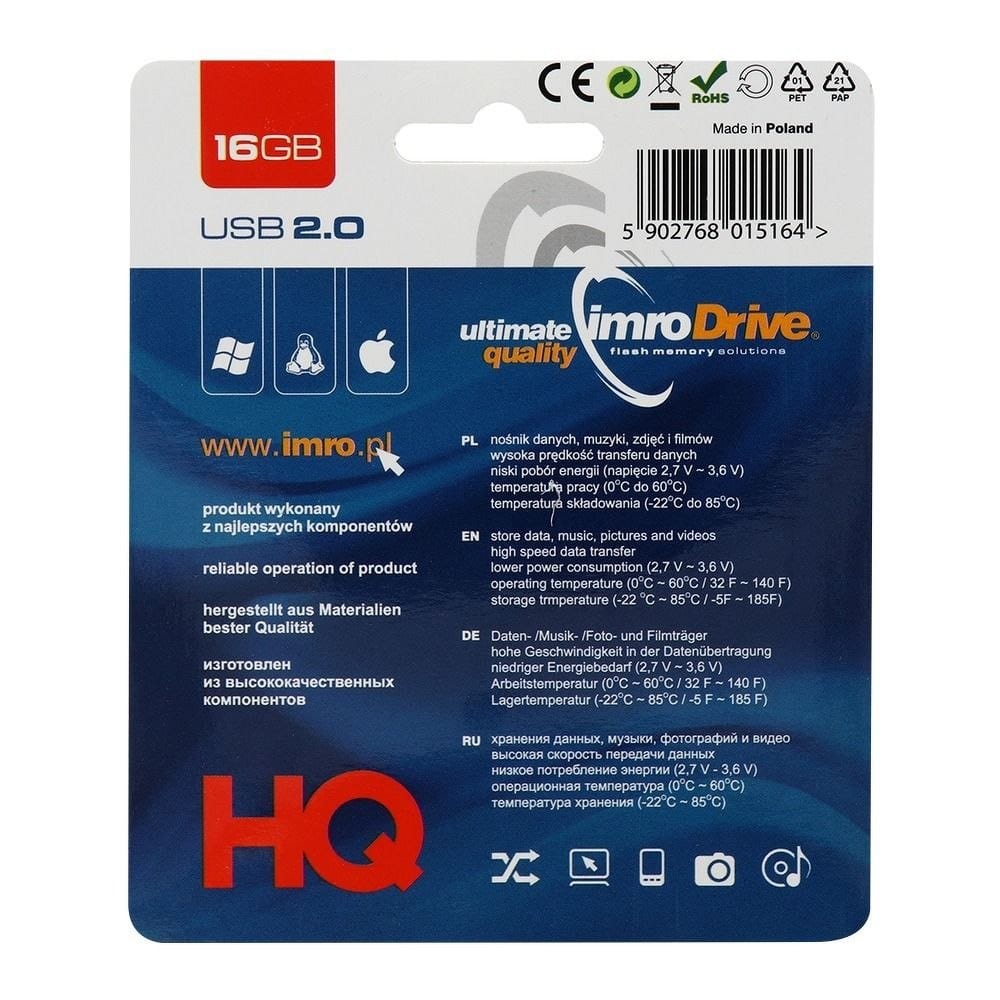 Ulkoinen muisti USB-A Imro, 16Gb