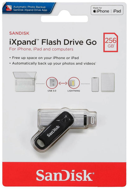 Ulkoinen muisti USB-A 3.0 / Lightning SanDisk iXpand Go, 256Gb SDIX60N-256G-GN6NE