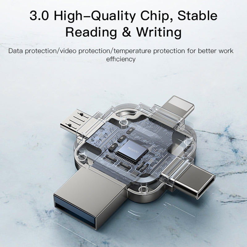 Ulkoinen muisti USB-A 3.0 / Lightning / USB-C / microUSB Yesido FL15, 16Gb