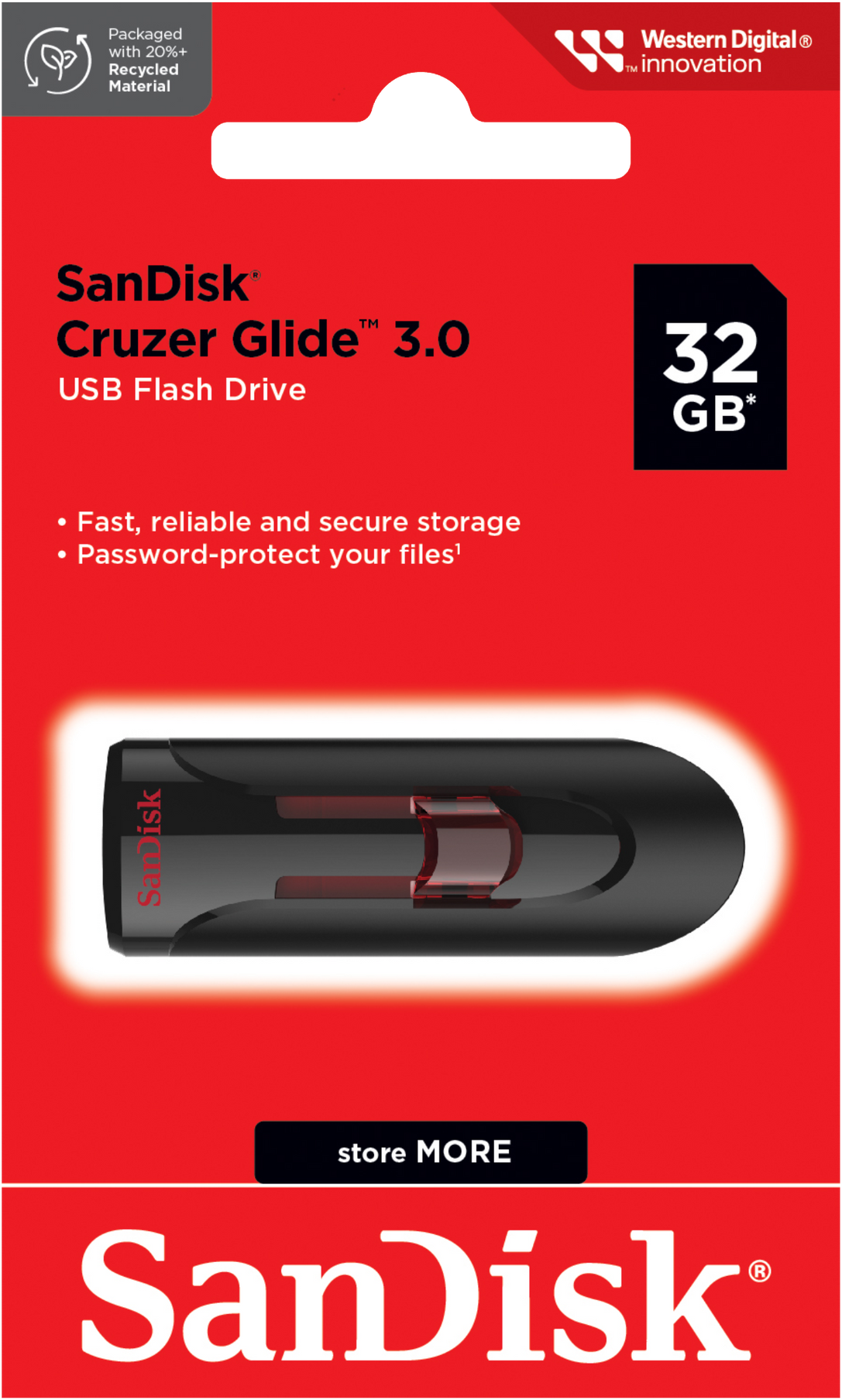 Ulkoinen muisti USB-A 3.0 SanDisk Cruzer Glide, 32Gb SDCZ600-032G-G35