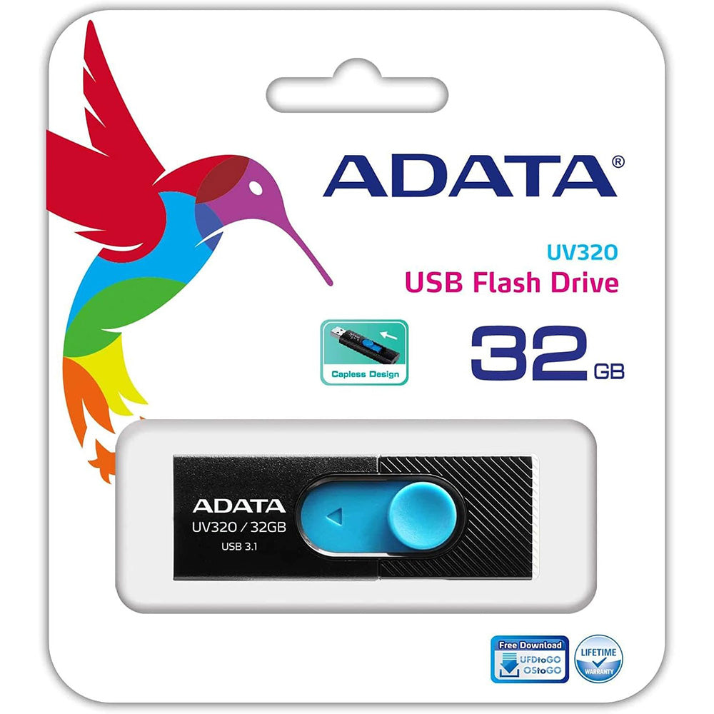 Adata UV320 USB-A 3.1 External Memory, 32GB AUV320-32G-RBKBL
