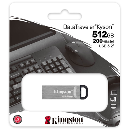 Ulkoinen muisti USB-A 3.2 Kingston DT Kyson, 512Gb DTKN/512GB