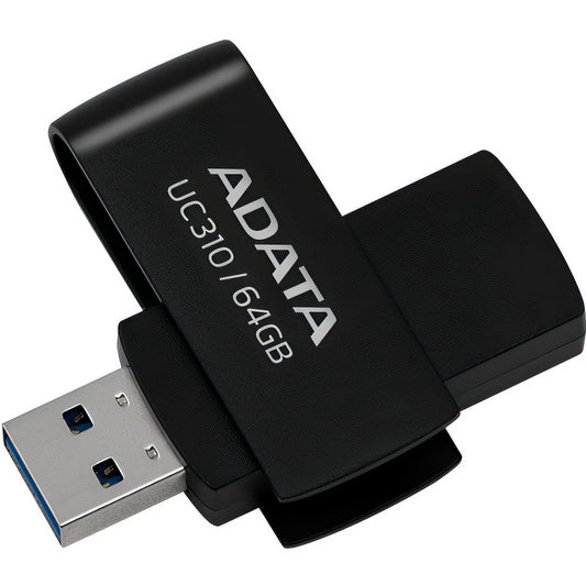 Ulkoinen muisti USB-A 3.2 Adata UC310, 64Gb UC310-64G-RBK