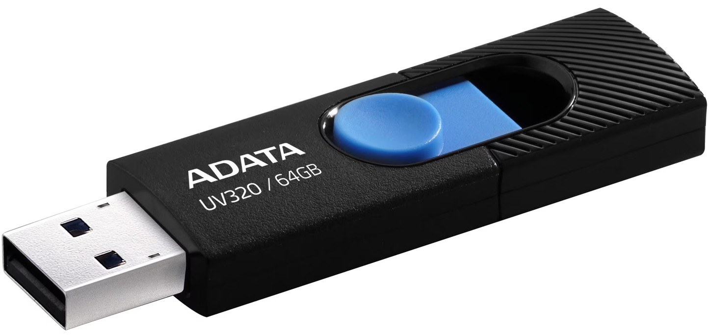 External USB-A 3.2 Memory Adata UV320, 64Gb AUV320-64G-RBKBL