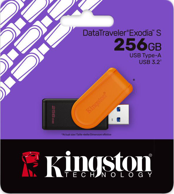 Kingston DT Exodia S External USB-A 3.2 Memory, 256Gb DTXS/256GB