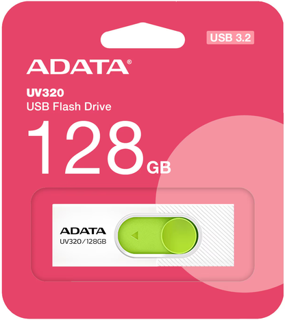Ulkoinen muisti USB-A 3.2 Adata UV320, 128Gb AUV320-128G-RWHGN