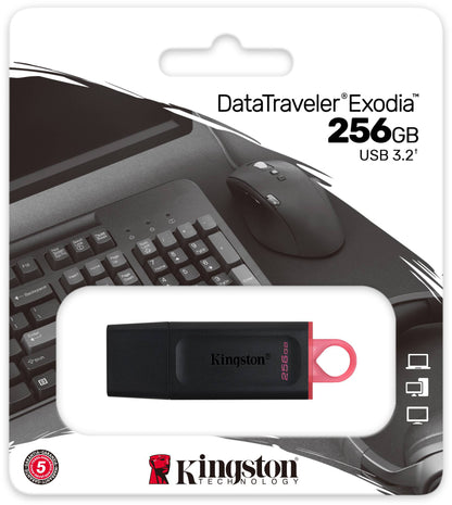 Ulkoinen USB-A 3.2 Kingston DT Exodia -muisti, 256Gb DTX/256GB
