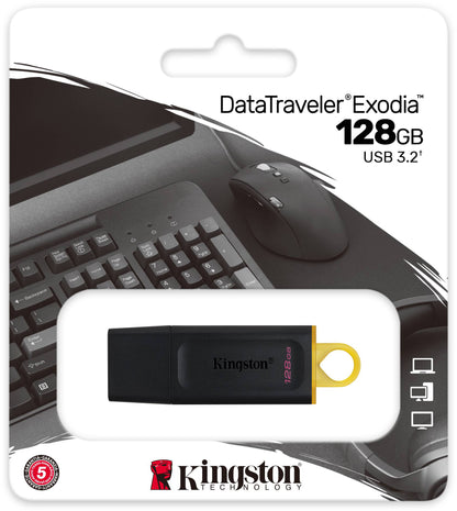 Ulkoinen USB-A 3.2 muisti Kingston DT Exodia, 128Gb DTX/128GB