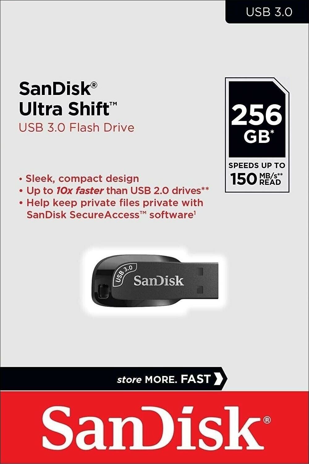 Ulkoinen muisti USB-A 3.2 SanDisk Ultra Shift, 256Gb SDCZ410-256G-G46