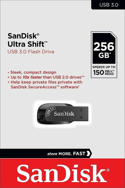 Ulkoinen muisti USB-A 3.2 SanDisk Ultra Shift, 256Gb SDCZ410-256G-G46