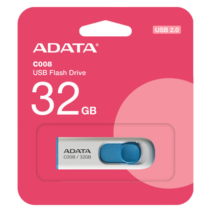 Ulkoinen USB-A-muisti Adata C008, 32Gb AC008-32G-RWE