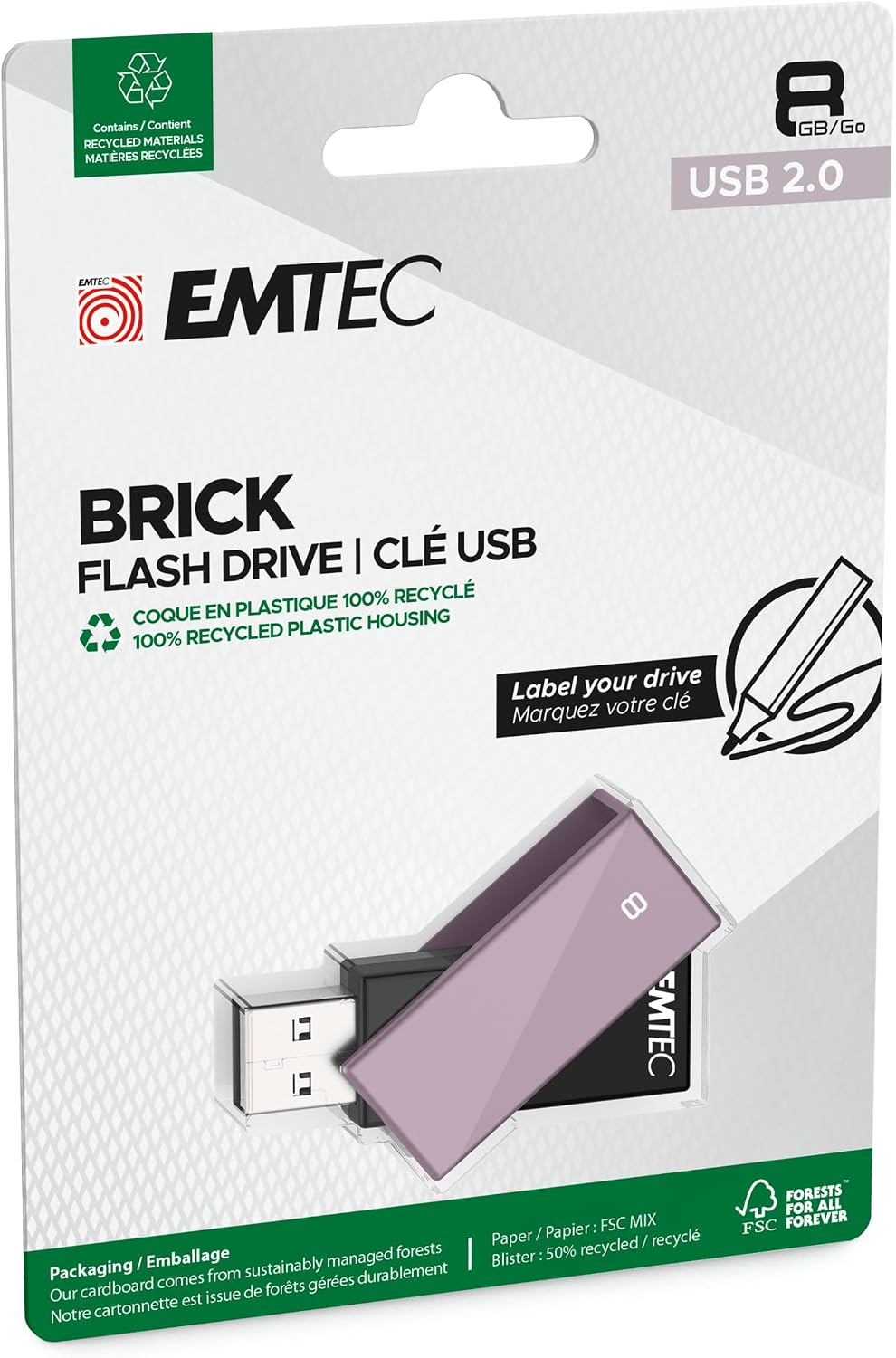 Ulkoinen muisti USB-A Emtec C350 Brick, 8Gb ECMMD8GC352