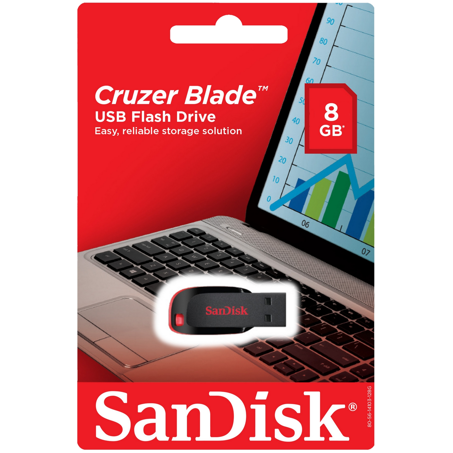 SanDisk Cruzer Blade USB-A ulkoinen muisti, 8 Gt SDCZ50-008G-B35 